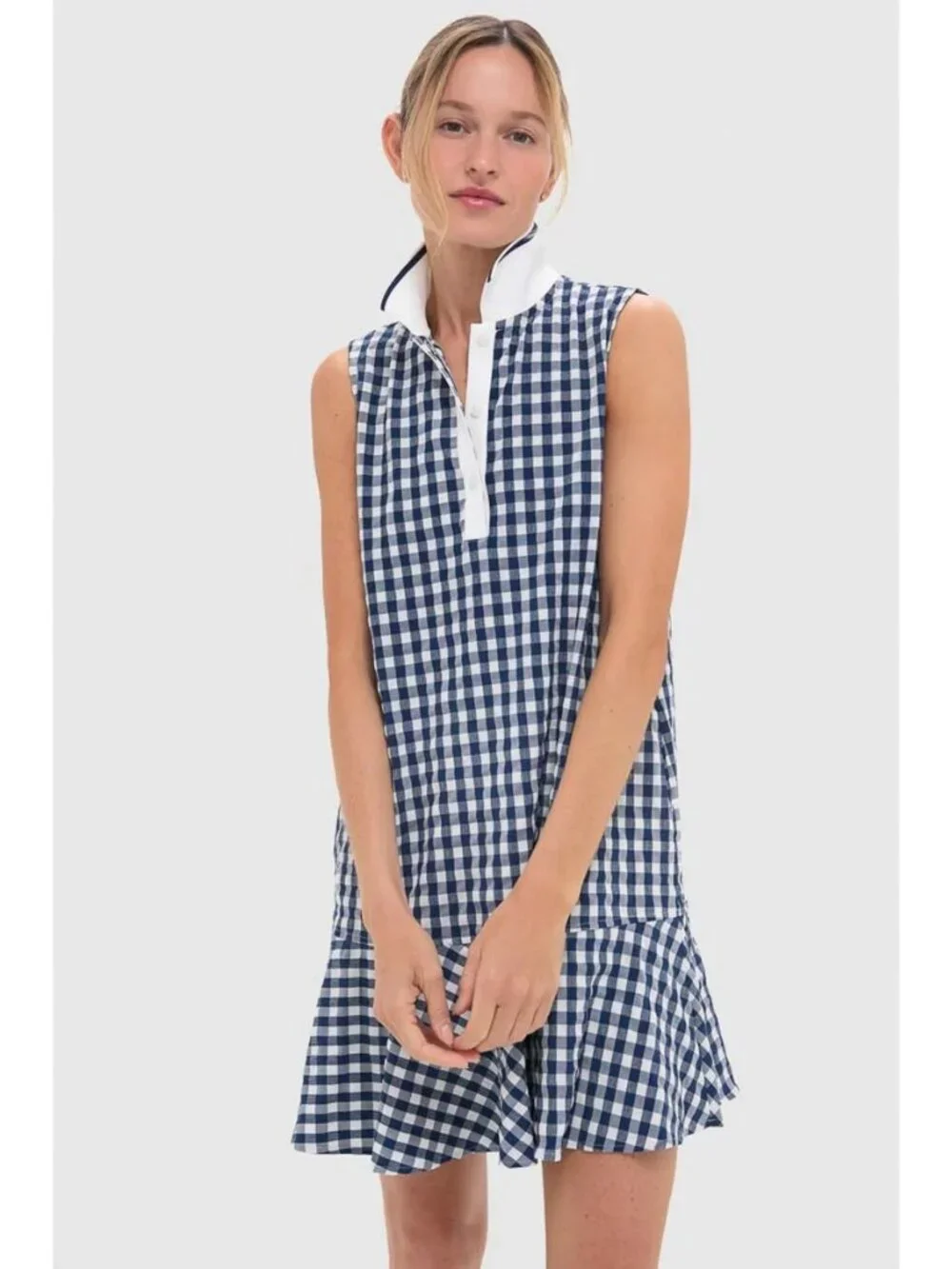 Tuckernuck Tnuck Sport Sleeveless Performance Seersucker May Golf Dress in Navy - Picture 12 of 13